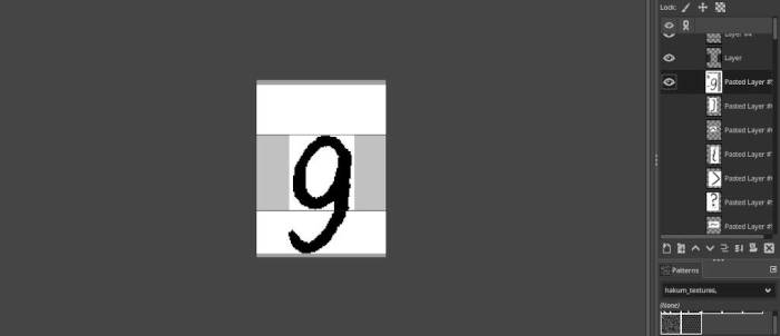 one letter that has been sized in gimp